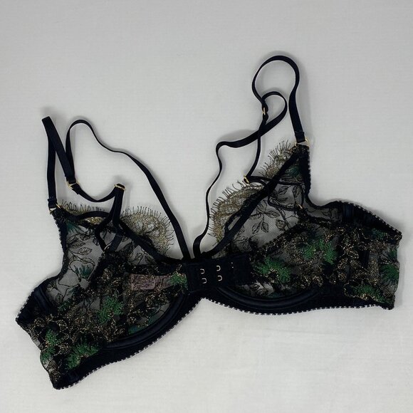 Agent Provocateur Castalia Black Gold Bra 36B - Picture 11 of 16